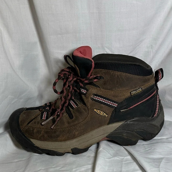 KEEN Targhee III Mid Waterproof Hiking Boots for Ladies size 8 pink & brown - Picture 5 of 7
